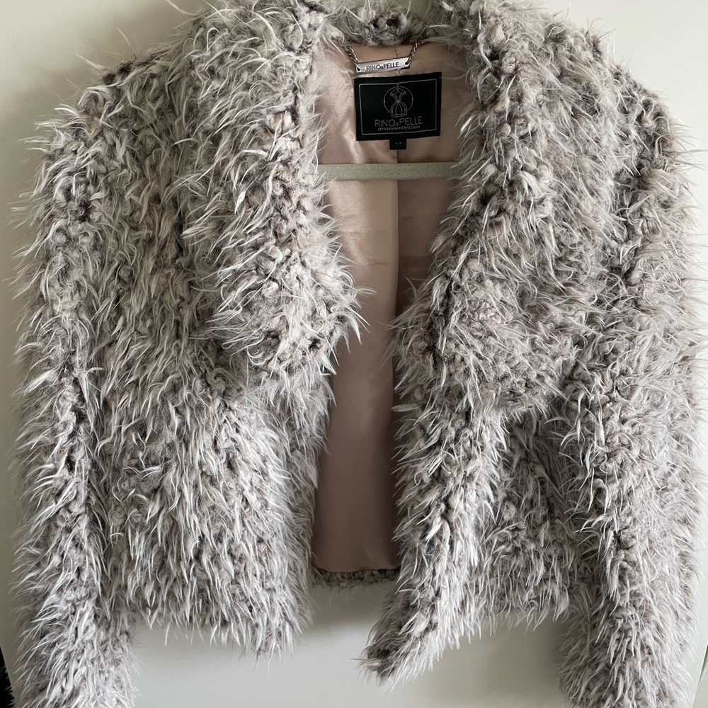 Beautiful soft and fuzzy jacket, Rino & Pelle, Light grey, Size 36